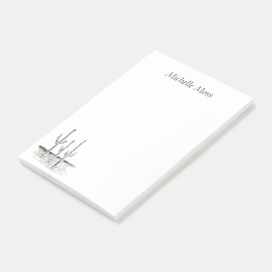 Desert Cactus Black White Southwestern Post-it® Notes (Schuin)