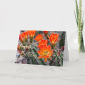 Desert Cactus Bloemen & Bijen | Aangepaste verjaar Kaart (Voorkant)