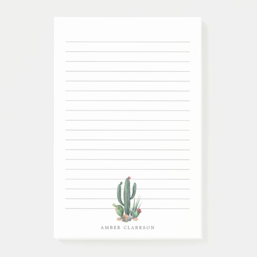 Desert Cactus Bloom | Geld Post-it® Notes (Voorkant)