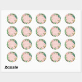 Desert Cactus Bloom Personalized Wedding Ronde Sticker (Vel)