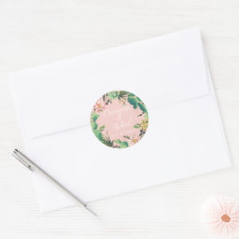 Desert Cactus Bloom Personalized Wedding Ronde Sticker
