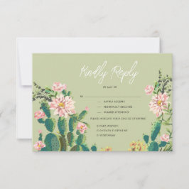 Desert Cactus Bloom Response Kaart w Menuopties