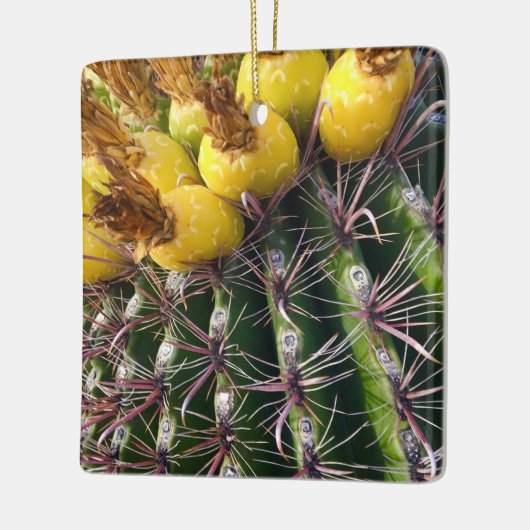Desert Cactus Blooming Merry Kerstmis Keramisch Ornament (Links)