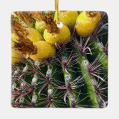 Desert Cactus Blooming Merry Kerstmis Keramisch Ornament (Voorkant)
