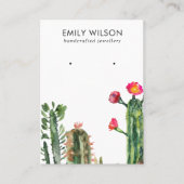 DESERT CACTUS BLUSH FOLIAGE STUD EARRING DISPLAY VISITEKAARTJE (Voorkant)