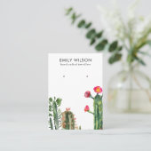 DESERT CACTUS BLUSH FOLIAGE STUD EARRING DISPLAY VISITEKAARTJE (Staand voorkant)