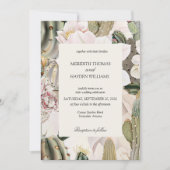 Desert Cactus Boho Photo Wedding Invitation Kaart (Voorkant)