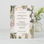 Desert Cactus Boho Photo Wedding Invitation Kaart (Staand voorkant)