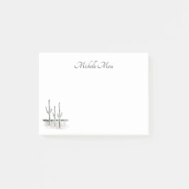Desert Cactus Botanical Black White Post-it® Notes