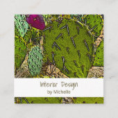 Desert Cactus Botanical Succulent Interior Design Vierkante Visitekaartje (Voorkant)
