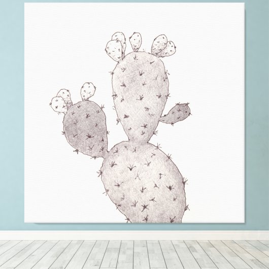 Desert Cactus Canvas Afdruk (Insitu (Houten vloer))
