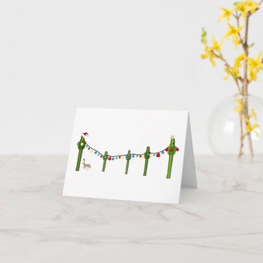 Desert Cactus Christmas Kaart (Gele Bloem)