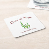 Desert Cactus Cinco de Mayo Fiesta Party Kartonnen Onderzetters (Schuin)