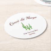 Desert Cactus Cinco de Mayo Fiesta Party Ronde Kartonnen Onderzetter (Gebogen)