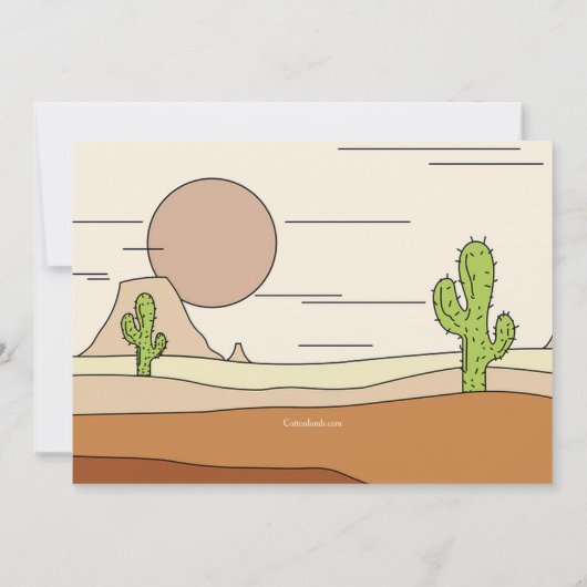 Desert Cactus Cinco de Mayo Uitnodiging (Achterkant)