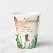  Desert Cactus Cowboy Boots Baby shower Papieren Bekers (Achterkant)