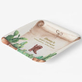  Desert Cactus Cowboy Boots Baby shower Papieren Bordje (Gebogen)