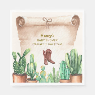 Desert Cactus Cowboy Boots Baby shower Servet