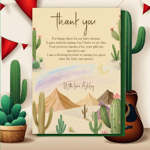 Desert Cactus Dank je Boho Arch Baby Shower Bedankkaart