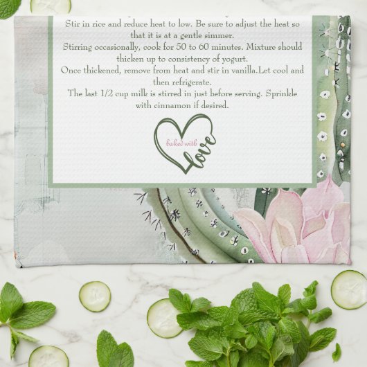 Desert Cactus Family Recipe Keepsake Custom Theedoek (Gevouwen)