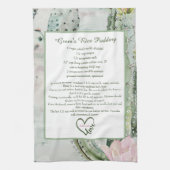Desert Cactus Family Recipe Keepsake Custom Theedoek (Verticaal)
