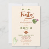 Desert Cactus Final Fiesta Rust Bachelorette Party Kaart (Voorkant)