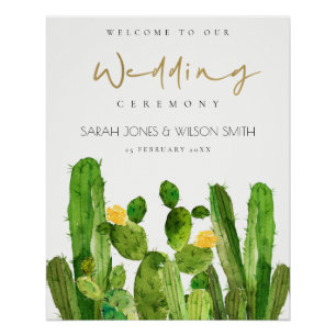 DESERT CACTUS FLORAL GARDEN WELKOM WEDDING SIGNS PERFECT POSTER