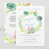 Desert Cactus Flower Succulent Waterverf Details Kaart (Voorkant / Achterkant)