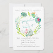 Desert Cactus Flower Succulent Waterverf Details Kaart (Voorkant)