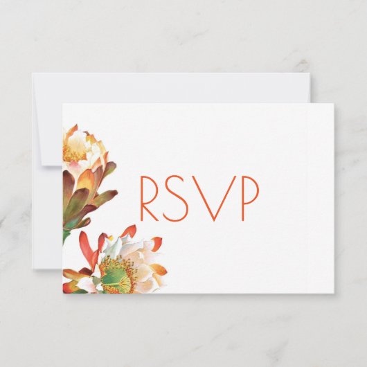 Desert Cactus Flower Wedding RSVP Kaartje (Voorkant)