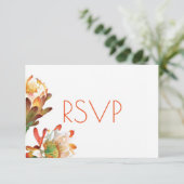 Desert Cactus Flower Wedding RSVP Kaartje (Staand voorkant)