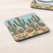 Desert Cactus Flowers Onderzetter Set MCM (Linkerzijde)