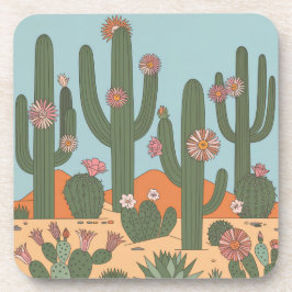 Desert Cactus Flowers Onderzetter Set MCM