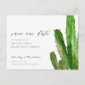 DESERT CACTUS FOLIAGE-WATERVERF BEWAREN DE DATUM AANKONDIGINGSKAART (Voorkant)