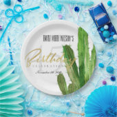 DESERT CACTUS FOLIAGE WATERVERF BIRTHDAY PARTIJ PAPIEREN BORDJE (Feest)