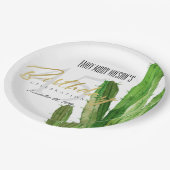 DESERT CACTUS FOLIAGE WATERVERF BIRTHDAY PARTIJ PAPIEREN BORDJE (Gekanteld)