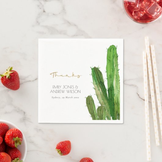 DESERT CACTUS FOLIAGE WATERVERF DANK U WEDING SERVET (Insitu)