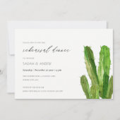 DESERT CACTUS FOLIAGE WATERVERF REHEARSAL DINNER KAART (Voorkant)