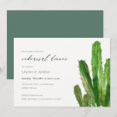 DESERT CACTUS FOLIAGE WATERVERF REHEARSAL DINNER KAART (Voorkant / Achterkant)