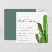 DESERT CACTUS FOLIAGE WATERVERF VRIJGEZELLENFEEST KAART (Voorkant / Achterkant)