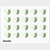 DESERT CACTUS FOLIAGE WATERVERF VRIJGEZELLENFEEST RONDE STICKER (Vel)