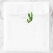 DESERT CACTUS FOLIAGE WATERVERF VRIJGEZELLENFEEST RONDE STICKER (Tas)