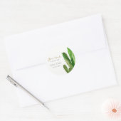 DESERT CACTUS FOLIAGE WATERVERF VRIJGEZELLENFEEST RONDE STICKER (Envelop)