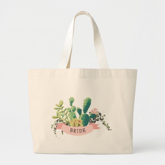 Desert Cactus Garden | Bruid | Grote Tote Bag (Voorkant)