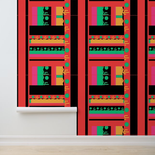 Desert Cactus Geo Directional Mixed Behang (Applicatie)