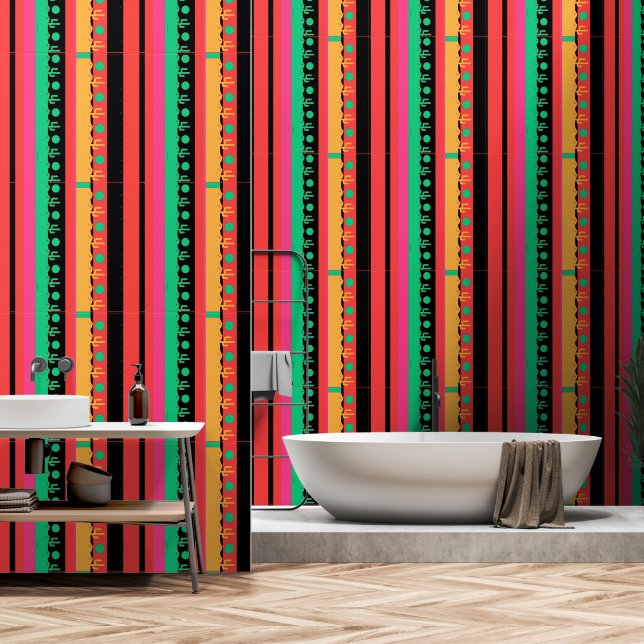 Desert Cactus Geo Vertical Behang (Badkamer)