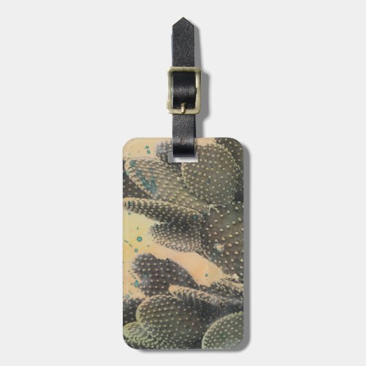 Desert Cactus | Green Splatter Bagagelabel (Voorkant verticaal)