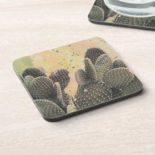 Desert Cactus | Green Splatter Bier Onderzetter (Linkerzijde)