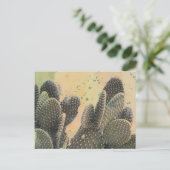 Desert Cactus | Green Splatter Briefkaart (Staand voorkant)