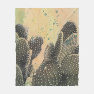 Desert Cactus Green Splatter Fleece Deken